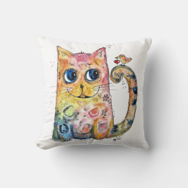 Cojín Decorativo Un gato feliz y caprichoso