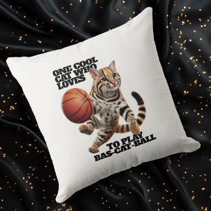 Cojín Decorativo Un Gato Genial Que Ama Jugar Baloncestogato