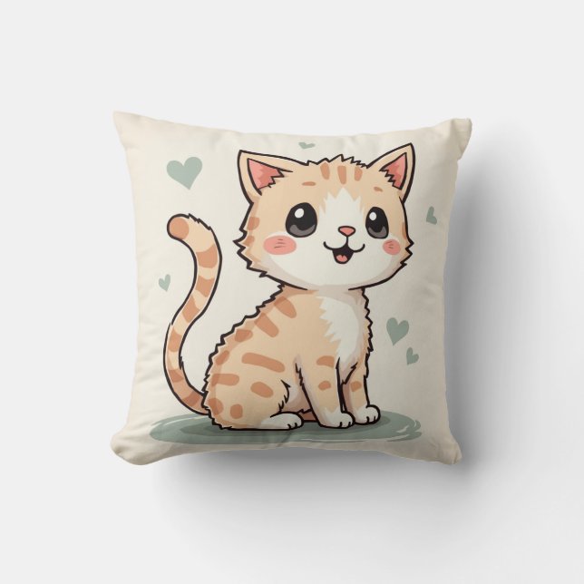 Cojín Decorativo un gato lindo (Anverso)