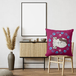 Cojín Decorativo Un Gato mascota Se Encanta En Las Pastas En El Mod