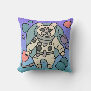 Cojín Decorativo Un gato minimalista astronauta en el espacio   Gra