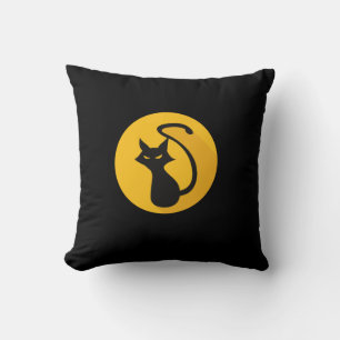 Cojín decorativo Un gato negro aterrador