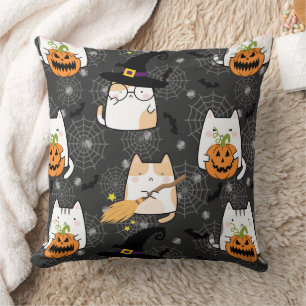 Cojín Decorativo Un gato Personalizado de Halloween
