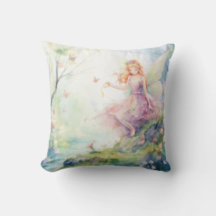 Cojín Decorativo Un hada hermosa de primavera
