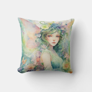 Cojín Decorativo Un Hada Hermosa de Primavera
