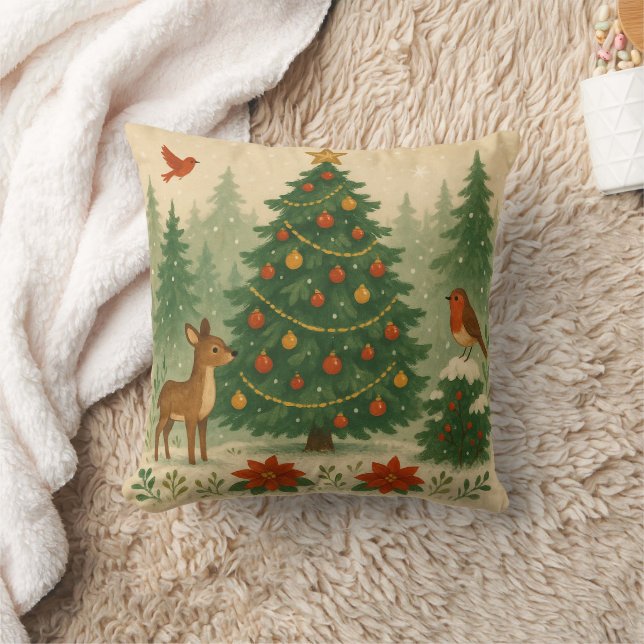 Cojín Decorativo Un hermoso árbol de Navidad en la naturaleza (Manta)
