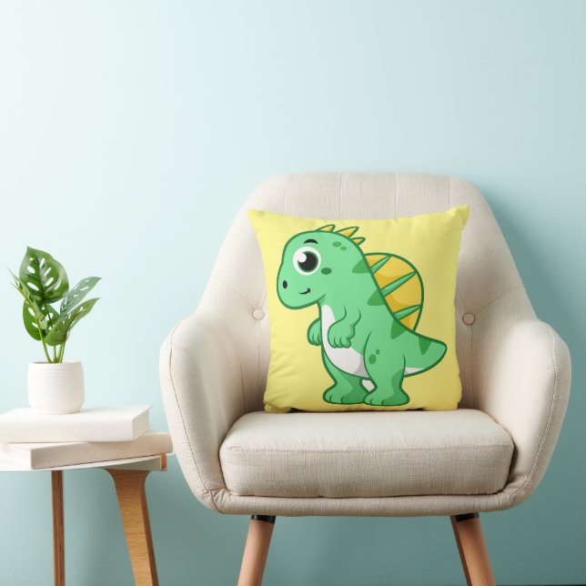 Cojín Decorativo Un Ilustracion Agradable De Un Espinosaurio. (Silla)