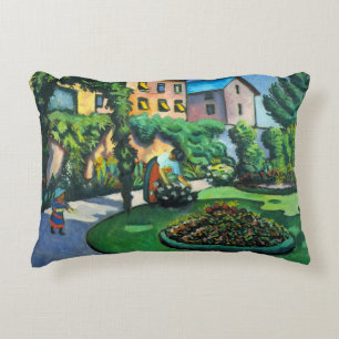 Cojín Decorativo Un jardín, Gartenbild de August Macke, Arte Vintag