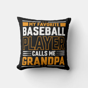 Cojín Decorativo Un jugador de béisbol favorito me llama abuelo