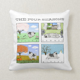 Cojín Decorativo Un Keeshond disfruta de las cuatro estaciones: art
