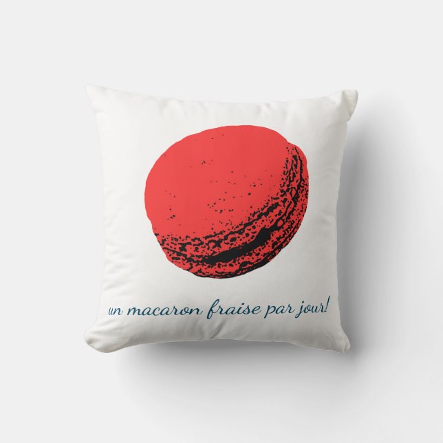 Cojín Decorativo un macaron fraise par jour! (Anverso)