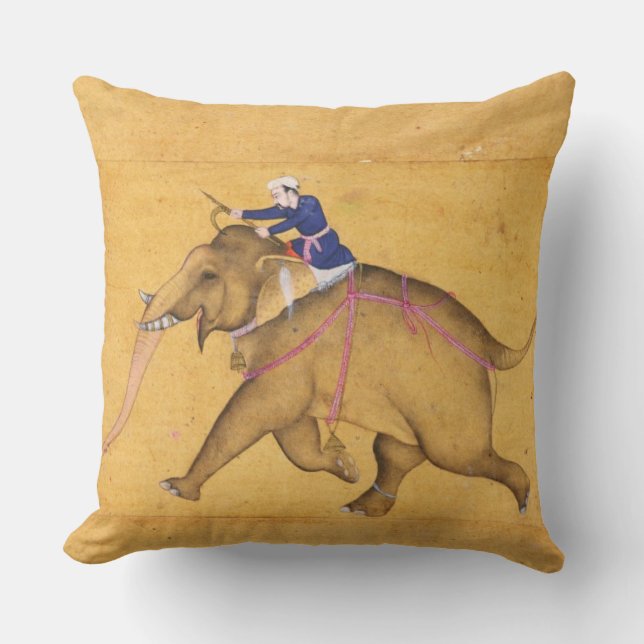 Cojín Decorativo Un Mahout que monta un elefante, del Clive grande (Anverso)