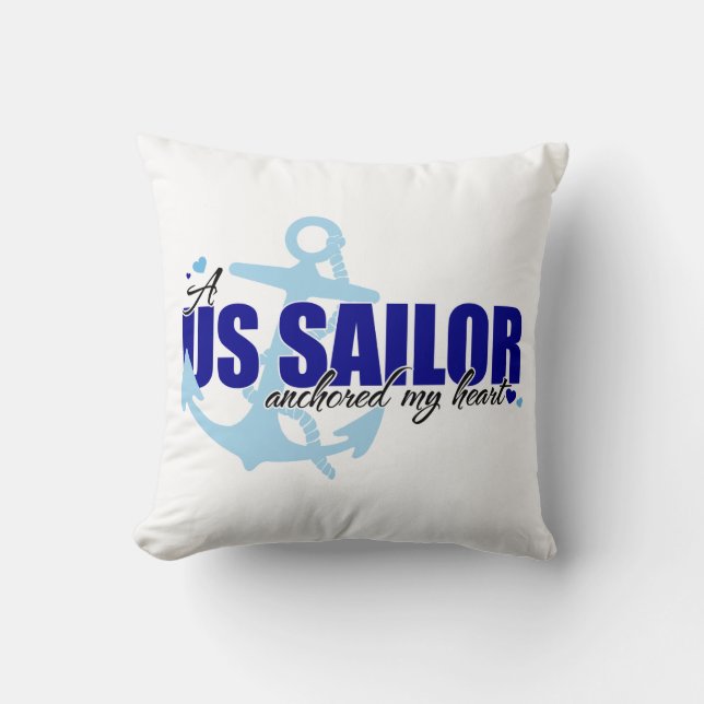Cojín Decorativo Un marinero ancló mi corazón (Anverso)