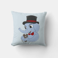 Un niño elefante lindo personalizado lanzar almoha