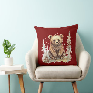 Cojín Decorativo Un oso lindo - Diseño artístico de ilustracion