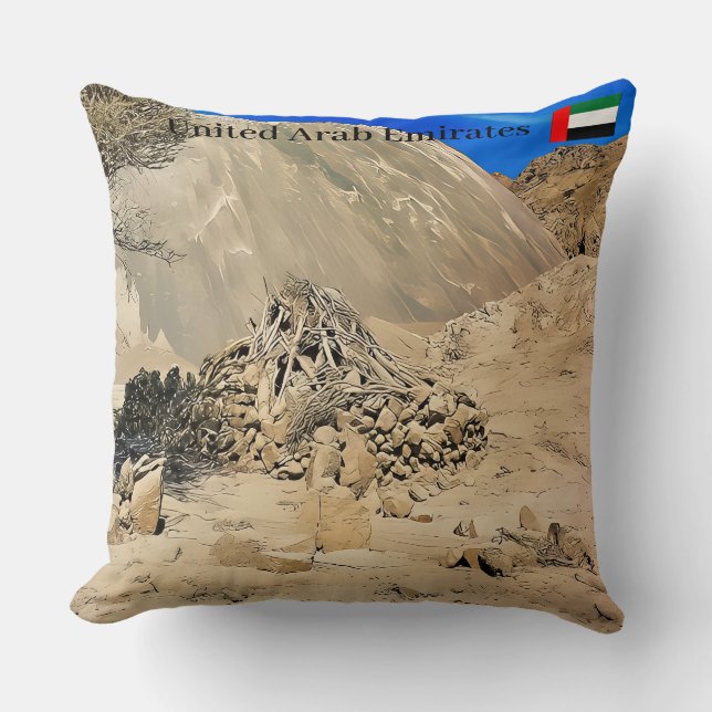 Cojín Decorativo Un paisaje accidentado y árido (Anverso)