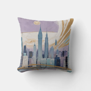 Cojín Decorativo Un paisaje urbano lunar
