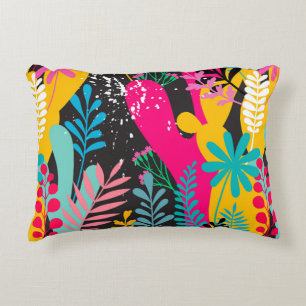 Cojín Decorativo un patrón elegante y transparente con hojas abstra