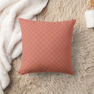 Cojín Decorativo Un patrón geométrico pequeño de color naranja oscu