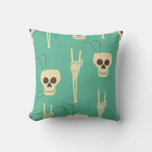 Cojín Decorativo Un patrón impecable de fiesta. Calaveras humanas c