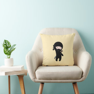 Cojín Decorativo Un pequeño Ninja feliz amarillo