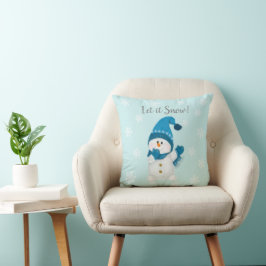 Cojín Decorativo ¡Un Pequeño Snowman Se Lo Deja Nevar! Feliz Navida