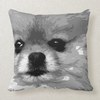Cojín Decorativo Un Pomeranian blanco y negro