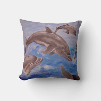 Cojín Decorativo Un pote de delfines juguetones