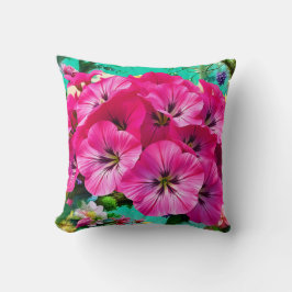 Cojín Decorativo Un racimo de flores rosadas