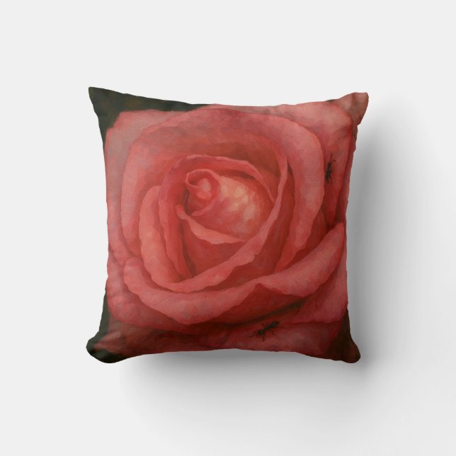 Cojín Decorativo Un Rosa en flor (Anverso)