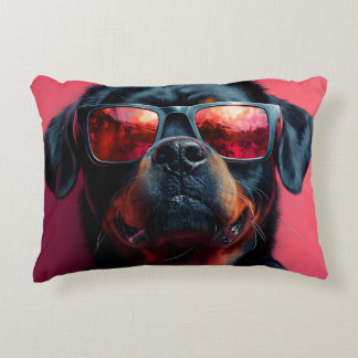 Cojín Decorativo Un rottweiler genial con gafas de sol