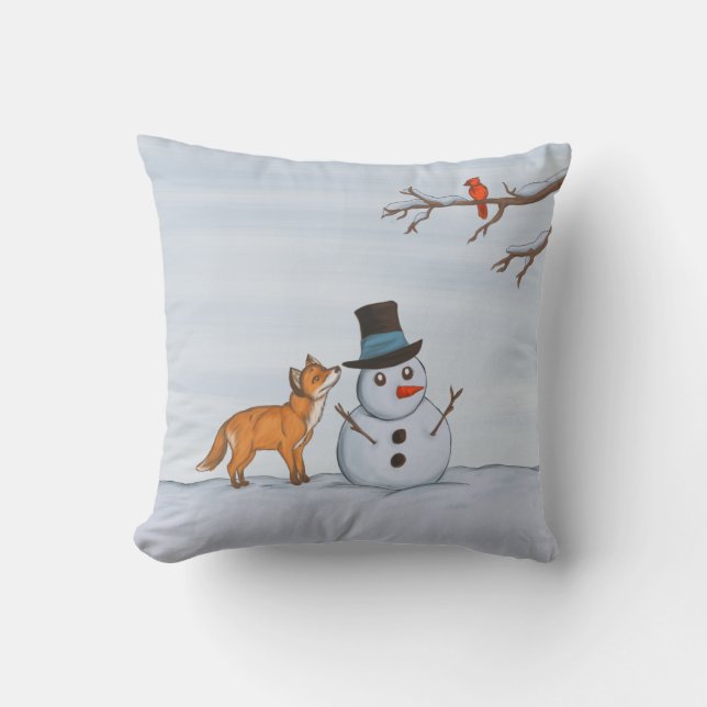 Cojín Decorativo Un tranquilo día de nieve (Anverso)