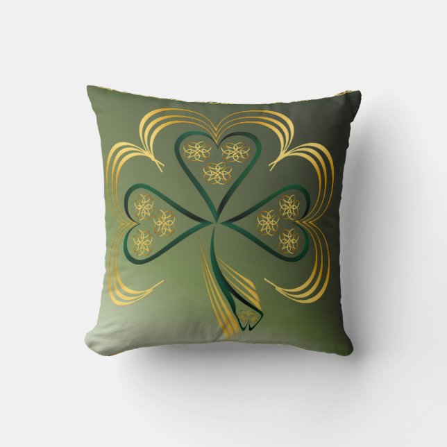 Cojín Decorativo Un trébol brillante grande (Anverso)