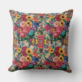 Cojín Decorativo Un Vibrante Diseño Floral
