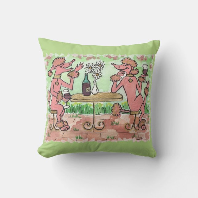 Cojín Decorativo Un vidrio amistoso de clarete (Anverso)