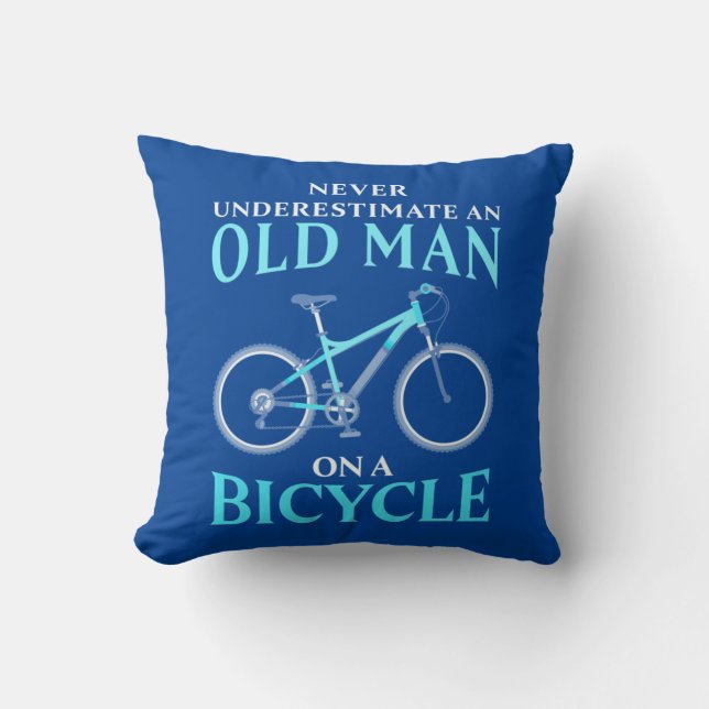 Cojín Decorativo Un Viejo En Bicicleta (Anverso)