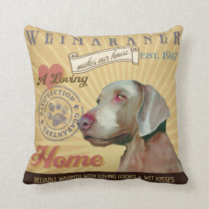 Cojín Decorativo Un Weimaraner cariñoso hace nuestro hogar de la