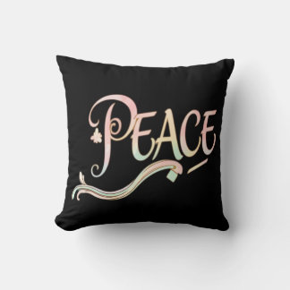 Cojín Decorativo Una bella y fluida escritura de la palabra "Paz" s
