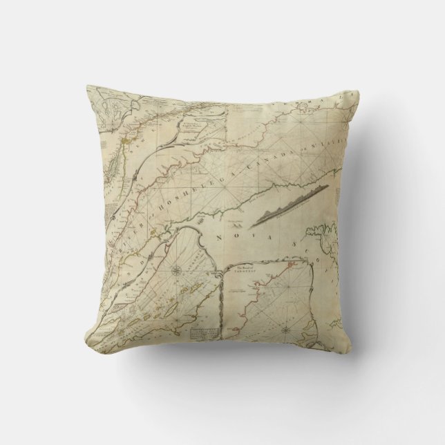 Cojín Decorativo Una carta exacta del río St Lawrence (Anverso)