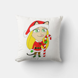 Cojín Decorativo una chica chibi Navidad