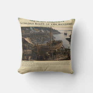 Cojín Decorativo Una colonia se levanta en el Kennebec-1607–1608