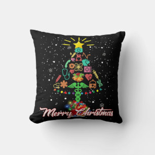 Cojín Decorativo Una enfermera navideña divertida Navidades de enfe