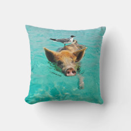 Cojín Decorativo Una gaviota y un cerdo