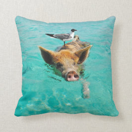Cojín Decorativo Una gaviota y un cerdo