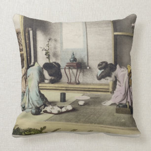 Cojín Decorativo Una llamada de la tarde, c.1880 (albumen coloreado