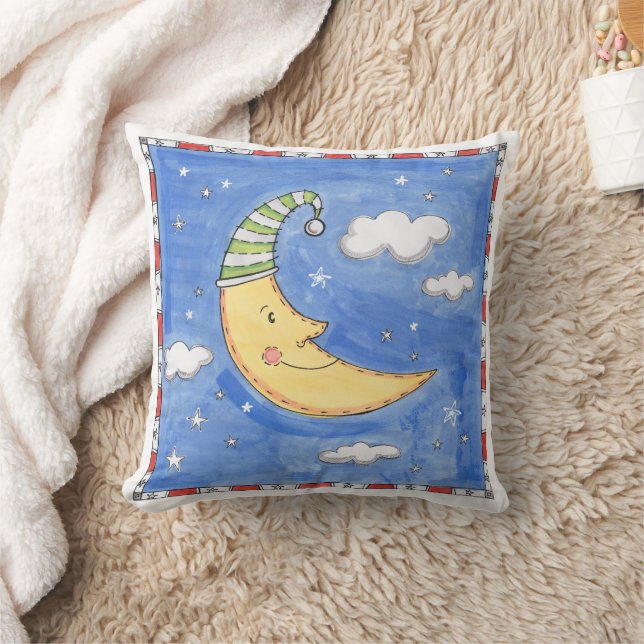 Cojín Decorativo Una Luna Feliz  (Manta)