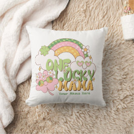 Cojín Decorativo Una Mamá Afortunada Custom Cute Retro Groovy