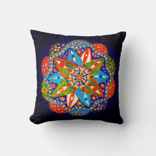Cojín Decorativo Una mandala vibrante