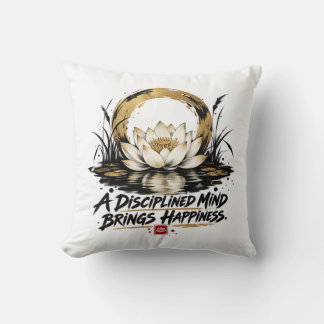 Cojín Decorativo Una Mente Disciplinada Trae Felicidad Lotus Throw