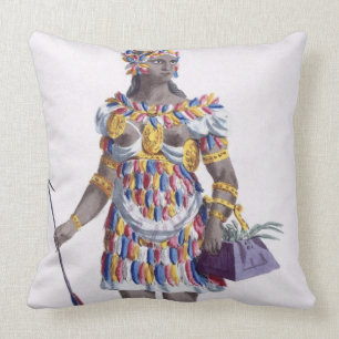 Cojín Decorativo Una mujer de Honduras, 1780 (grabado coloreado)